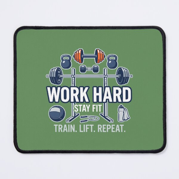 Item preview, Work Hard Stay Fit - Fitness Motivational Gym Graphic Design designed and sold by MyHappyArtShop.