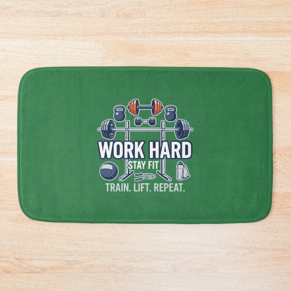 Item preview, Work Hard Stay Fit - Fitness Motivational Gym Graphic Design designed and sold by MyHappyArtShop.