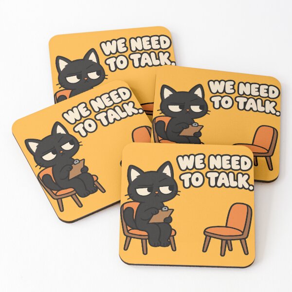 Item preview, We Need to Talk Black Cat Funny Conversation designed and sold by MewMade.
