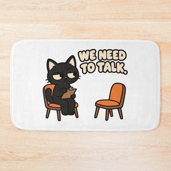 Item preview, We Need to Talk Black Cat Funny Conversation designed and sold by MewMade.