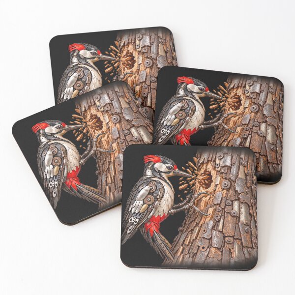 Item preview, Woodpecker Art – Scrap Metal Mechanical Bird Sculpture designed and sold by Emoji Emblems.