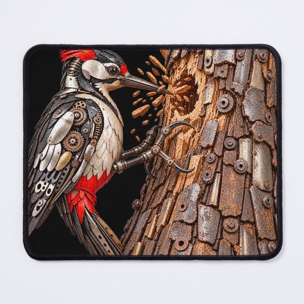 Item preview, Woodpecker Art – Scrap Metal Mechanical Bird Sculpture designed and sold by Emoji Emblems.