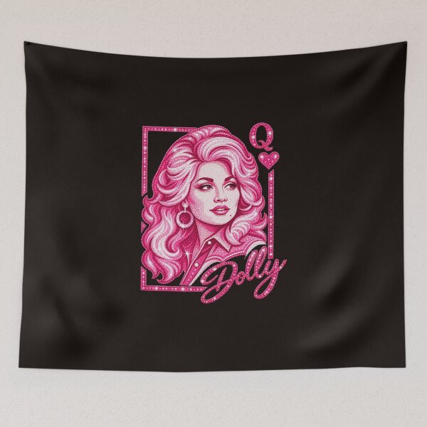 Item preview, Dolly Parton Queen Of Hearts Pink Rhinestone Diamond Graphic designed and sold by DYALEEZ-XCR.