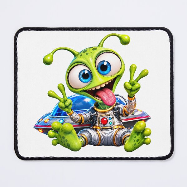 Item preview, Funny Green Alien UFO – Goofy Space Cartoon designed and sold by AleksanderLamek.