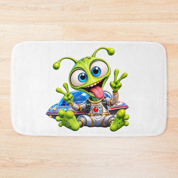 Item preview, Funny Green Alien UFO – Goofy Space Cartoon designed and sold by AleksanderLamek.