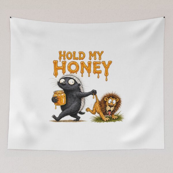 Item preview, Hold My Honey Badger And Lion designed and sold by paintingnou.