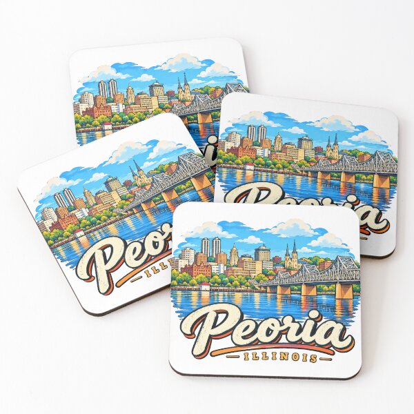 Item preview, Hand Drawn Peoria Illinois Travel Souvenir Landmark Gift designed and sold by MichaeIRellov.