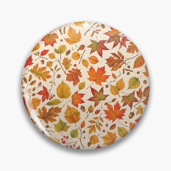 Item preview, Vibrant Autumn Leaves Seamless Pattern: Cozy Fall Foliage, Acorns & Botanical Illustration Print designed and sold by SOOstudio73.
