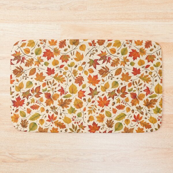 Item preview, Vibrant Autumn Leaves Seamless Pattern: Cozy Fall Foliage, Acorns & Botanical Illustration Print designed and sold by SOOstudio73.