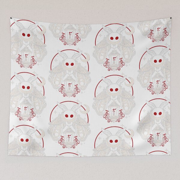 Item preview, Gothic Mothman Red Eyes Lantern Moon Phase Tattoo Design designed and sold by SEINENGAPPI18.