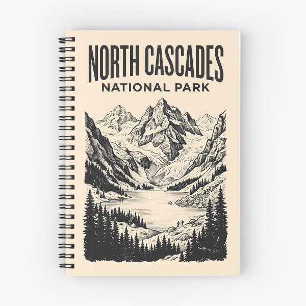 Item preview, North Cascades National Park Vintage Travel Poster designed and sold by Wild Places Paper Co..