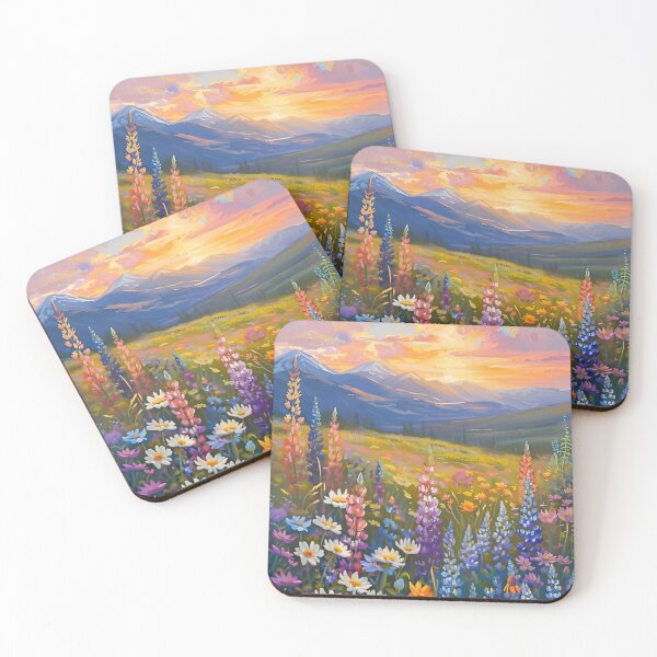 Item preview, Where The Wildflowers Meet The Mountains Gustav Klimt Flower Garden Nature Painting Landscape Scenery Digital Illustration designed and sold by Matt_Smith.