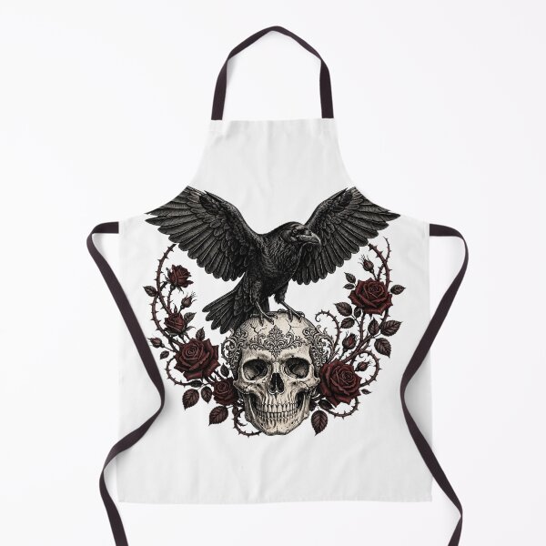 Item preview, Gothic Raven on Skull with Dark Roses - Victorian Halloween T-Shirt designed and sold by Worn and Witty.
