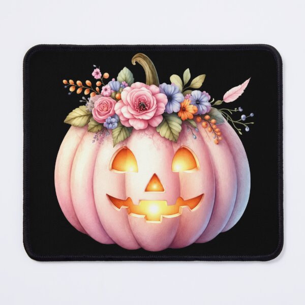 Item preview, Pink Floral Jack O Lantern Cute Halloween Pumpkin designed and sold by Maryna_Reine.