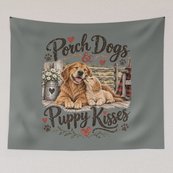 Item preview, Porch Dogs & Puppy Kisses designed and sold by PawPlanetPro.