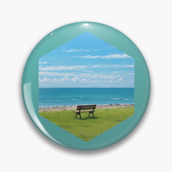 Item preview, Peaceful Beach Bench Hexagon Ocean View designed and sold by Mr besho.