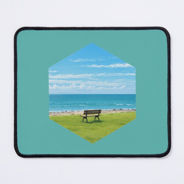 Item preview, Peaceful Beach Bench Hexagon Ocean View designed and sold by Mr besho.