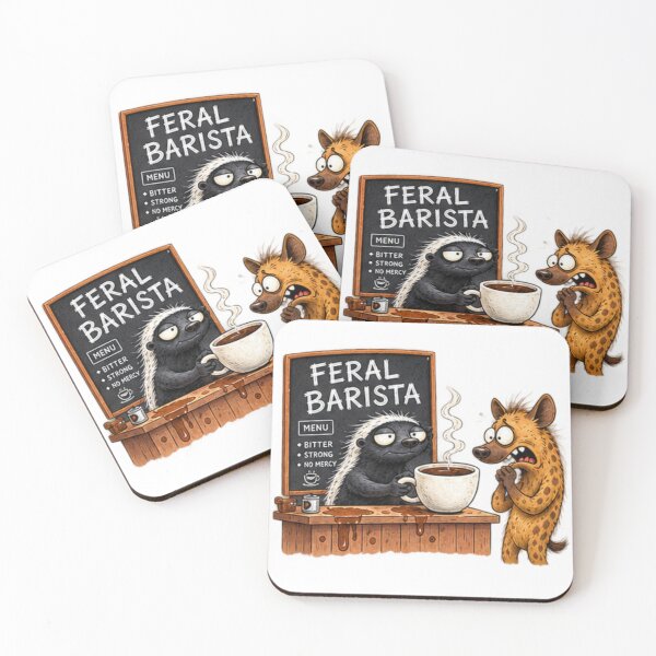 Item preview, Feral Barista Honey Badger Coffee designed and sold by paintingnou.
