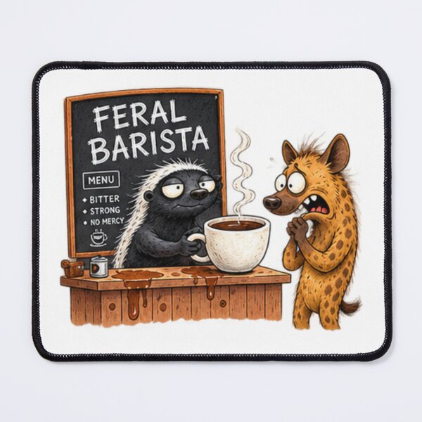 Item preview, Feral Barista Honey Badger Coffee designed and sold by paintingnou.