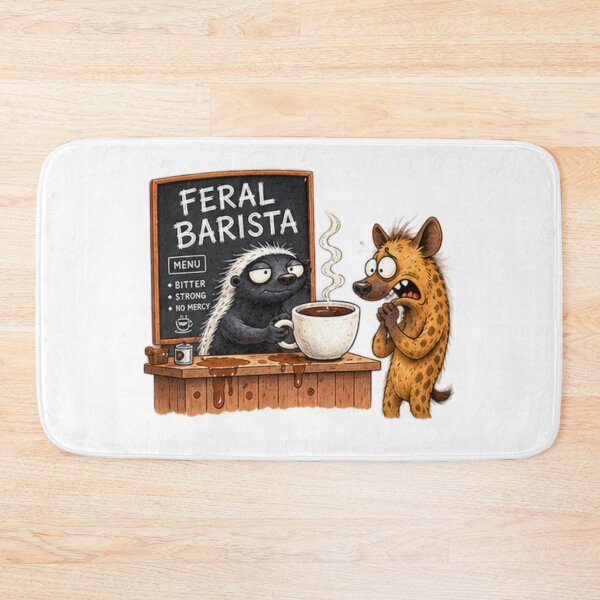 Item preview, Feral Barista Honey Badger Coffee designed and sold by paintingnou.