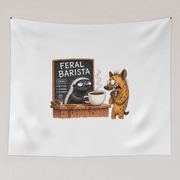 Item preview, Feral Barista Honey Badger Coffee designed and sold by paintingnou.