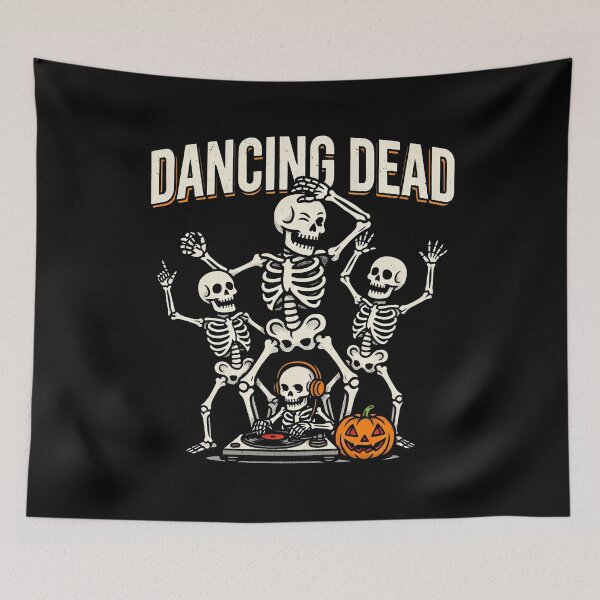 Item preview, Dancing Dead DJ Skeleton Halloween Gift designed and sold by Say It With Ink.