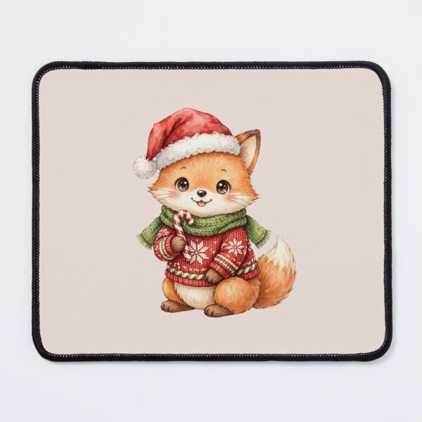 Item preview, Christmas Red Fox with Candy Cane and Sweater designed and sold by PunchDrop.