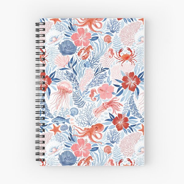 Item preview, Rock Pool Botanical - Red and Navy  designed and sold by TigaTiga.