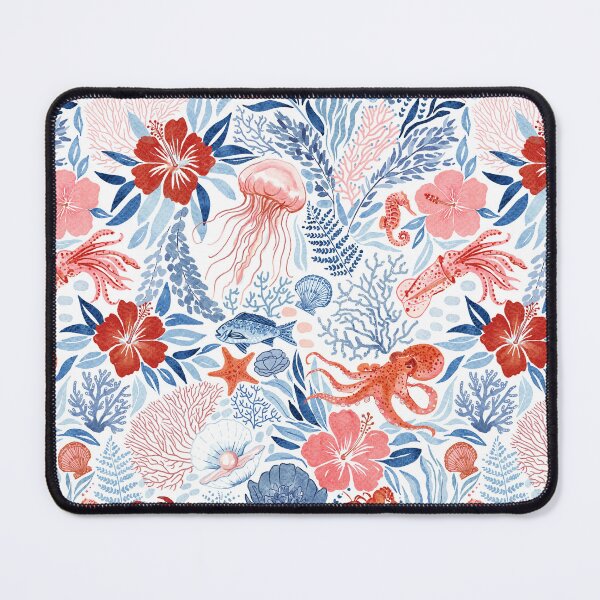 Item preview, Rock Pool Botanical - Red and Navy designed and sold by TigaTiga.