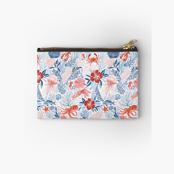 Item preview, Rock Pool Botanical - Red and Navy  designed and sold by TigaTiga.