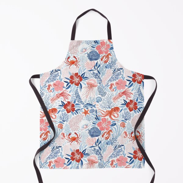 Item preview, Rock Pool Botanical - Red and Navy  designed and sold by TigaTiga.