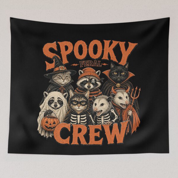 Item preview, Spooky Feral Animal Crew designed and sold by TeeARTHY.