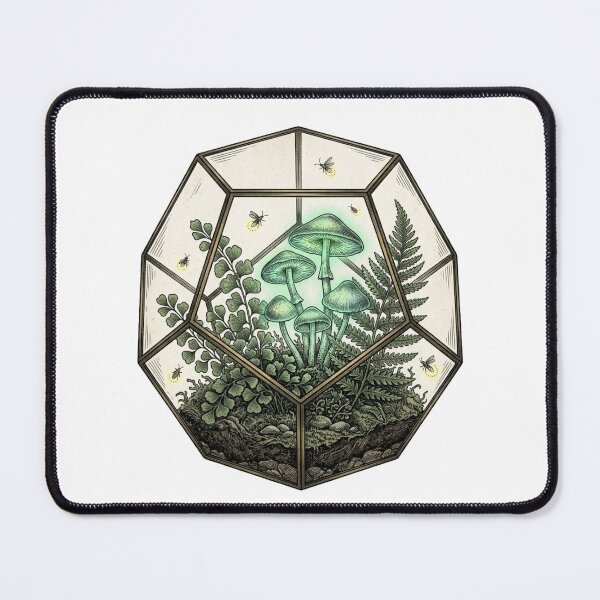 Item preview, Enchanted Glowing Mushroom Geometric Terrarium designed and sold by RoyalDeluxGo.