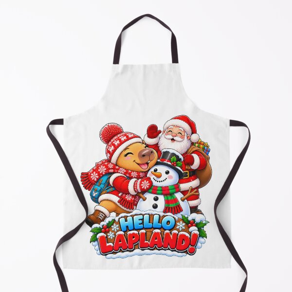 Item preview, Cute Lapland Capybara – Santa & Snowman Winter Adventure designed and sold by CapybaraTravels.