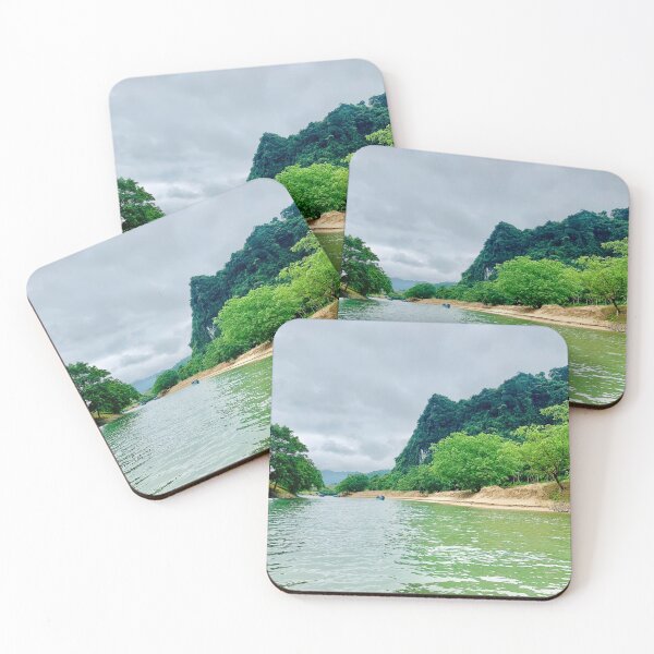 Item preview, Emerald Green River Flowing Past Karst Cliffs - Phong Nha Cave Boat Tour Scenery designed and sold by felachrata.