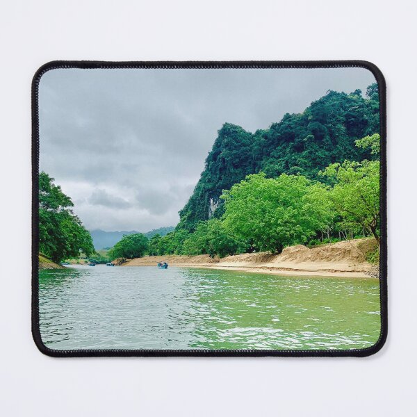 Item preview, Emerald Green River Flowing Past Karst Cliffs - Phong Nha Cave Boat Tour Scenery designed and sold by felachrata.