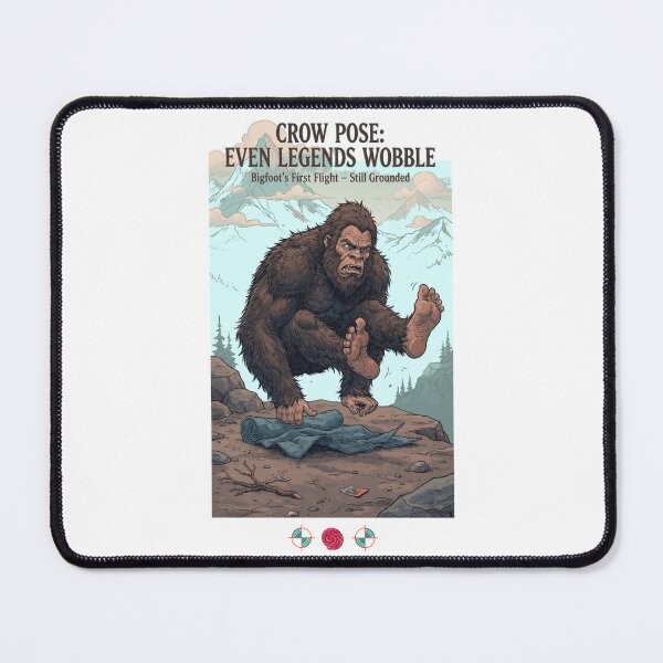 Item preview, Bigfoot Crow Pose: Even Legends Wobble – Funny Yoga Fail & Cryptid Humor designed and sold by Whimsy Trail Co.