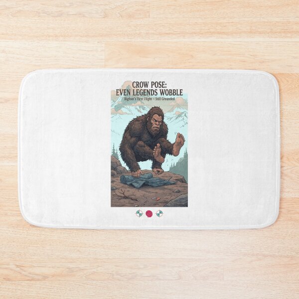Item preview, Bigfoot Crow Pose: Even Legends Wobble – Funny Yoga Fail & Cryptid Humor designed and sold by Whimsy Trail Co.