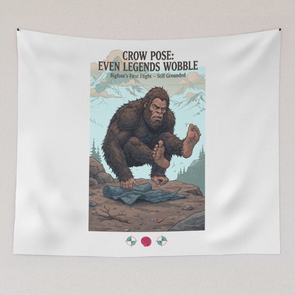 Item preview, Bigfoot Crow Pose: Even Legends Wobble – Funny Yoga Fail & Cryptid Humor designed and sold by Whimsy Trail Co.