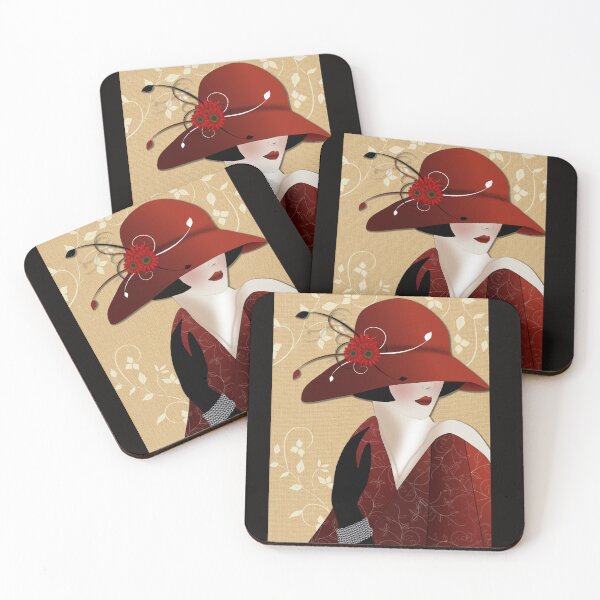 Item preview, Lady in red hat  designed and sold by Sonia Jones Art.