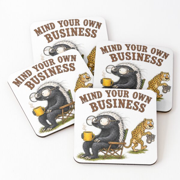 Item preview, Mind Your Own Business Honey Badger And Leopard designed and sold by paintingnou.