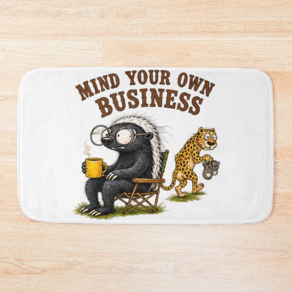 Item preview, Mind Your Own Business Honey Badger And Leopard designed and sold by paintingnou.