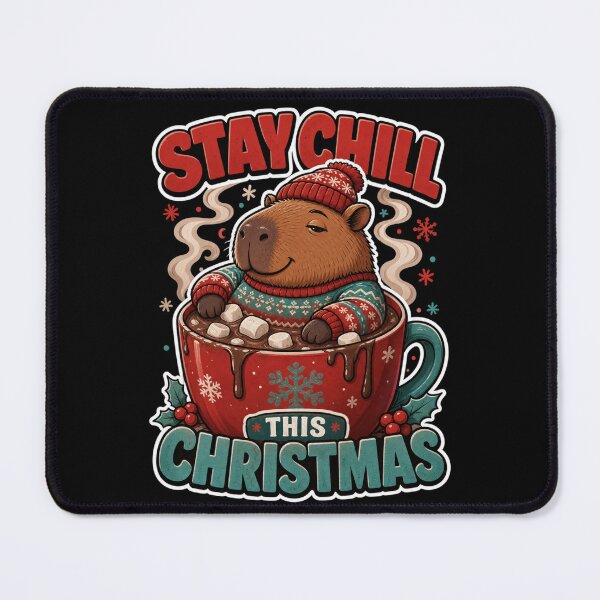 Item preview, Stay Chill This Christmas Capybara Cocoa designed and sold by Design Vibras.