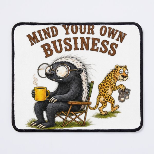 Item preview, Mind Your Own Business Honey Badger And Leopard designed and sold by paintingnou.