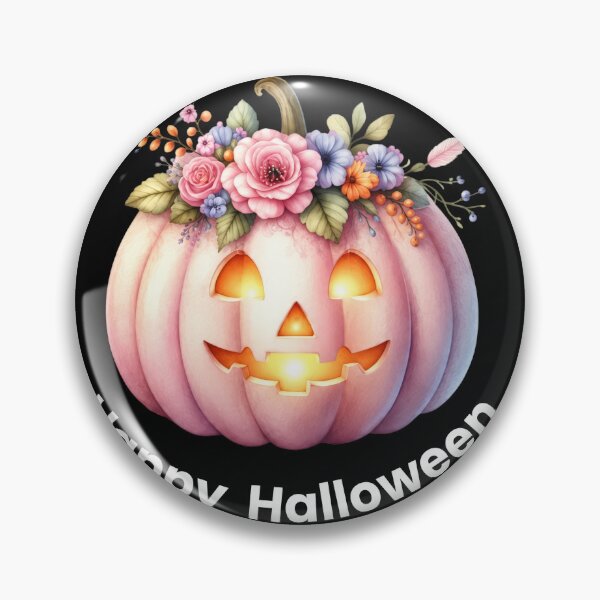 Item preview, Pink Floral Jack O Lantern Cute Halloween Pumpkin designed and sold by Maryna_Reine.