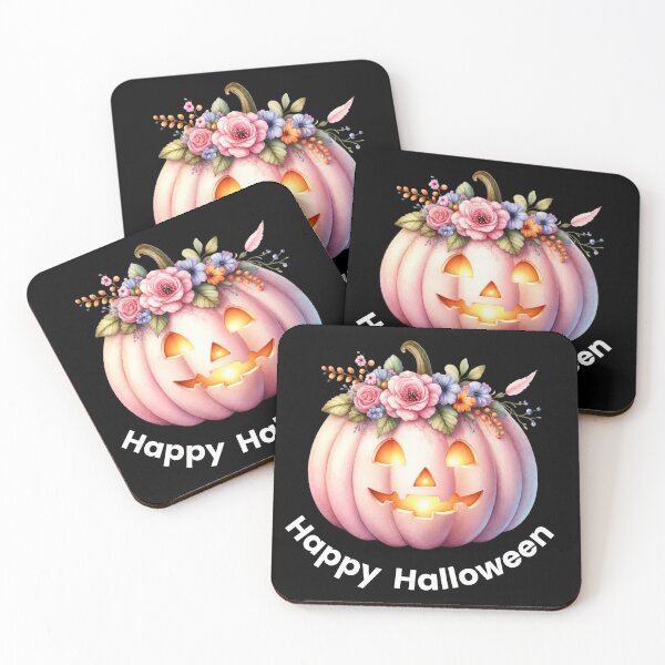 Item preview, Pink Floral Jack O Lantern Cute Halloween Pumpkin designed and sold by Maryna_Reine.