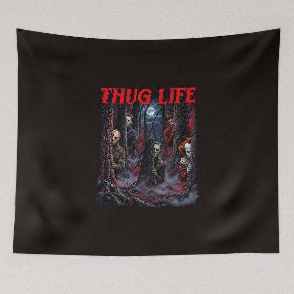 Item preview, Thug Life Horror Movie Slashers Michael Myers Jason Freddy Pennywise Mashup designed and sold by DYALEEZ-XCR.