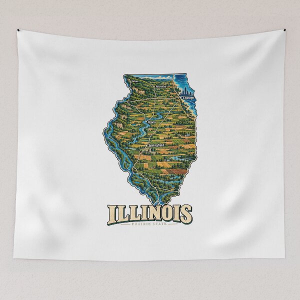 Item preview, Vintage Illinois Travel Souvenir Landmark Gift designed and sold by MichaeIRellov.