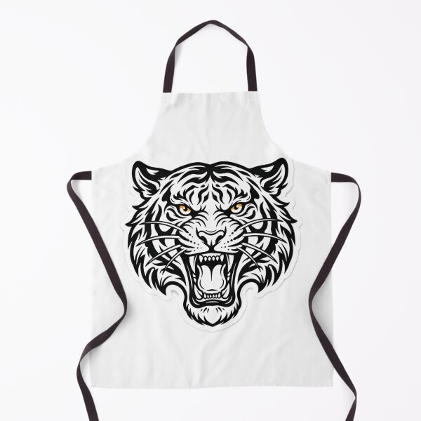 Item preview, Fierce Roaring Tiger Head Line Art Tattoo designed and sold by SnapStickerHub.