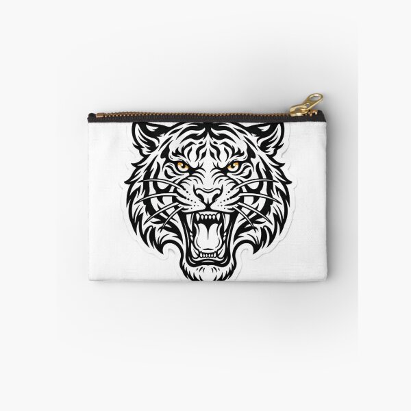 Item preview, Fierce Roaring Tiger Head Line Art Tattoo designed and sold by SnapStickerHub.